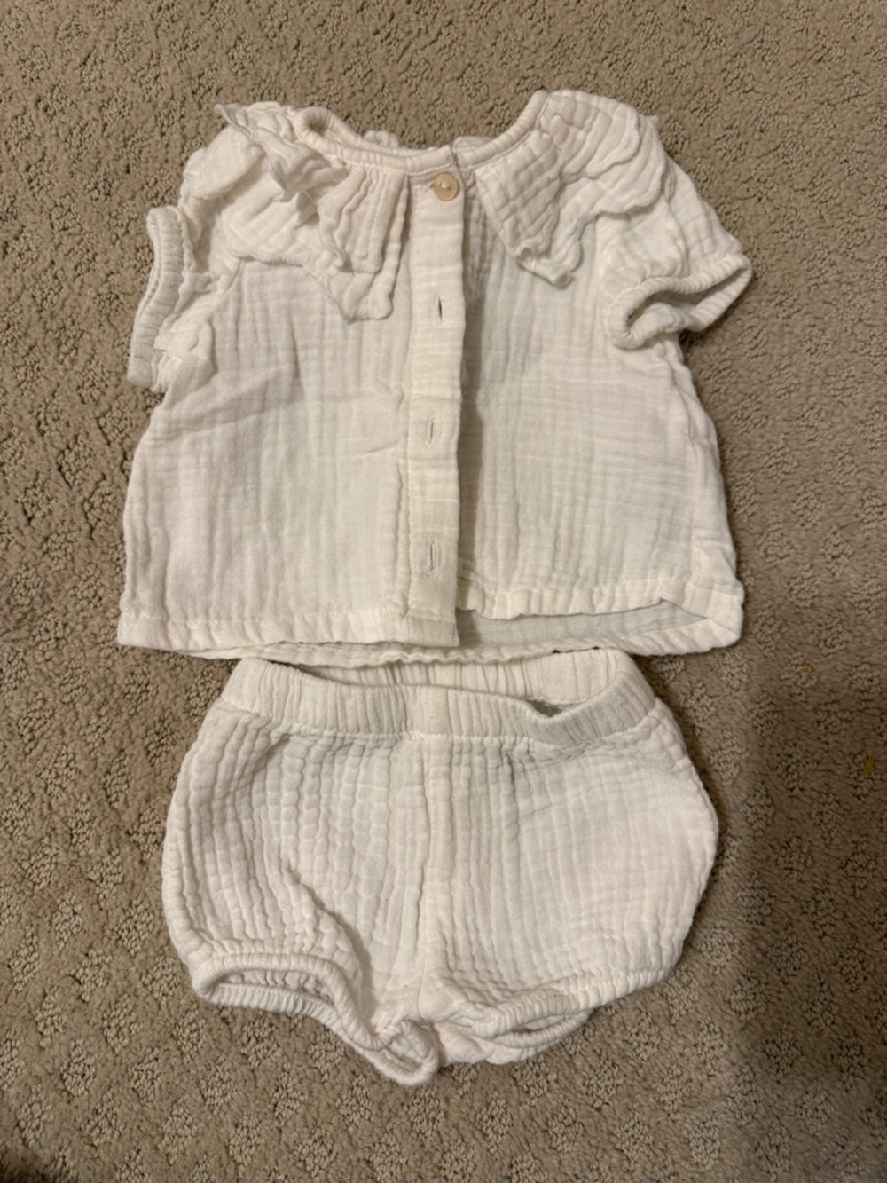 H&M Cream Gauze Baby Top & Diaper Cover Set